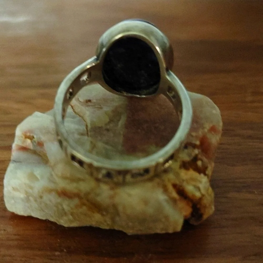 Lapis Lazuli Cabochon in Sterling Ring Size 8.75